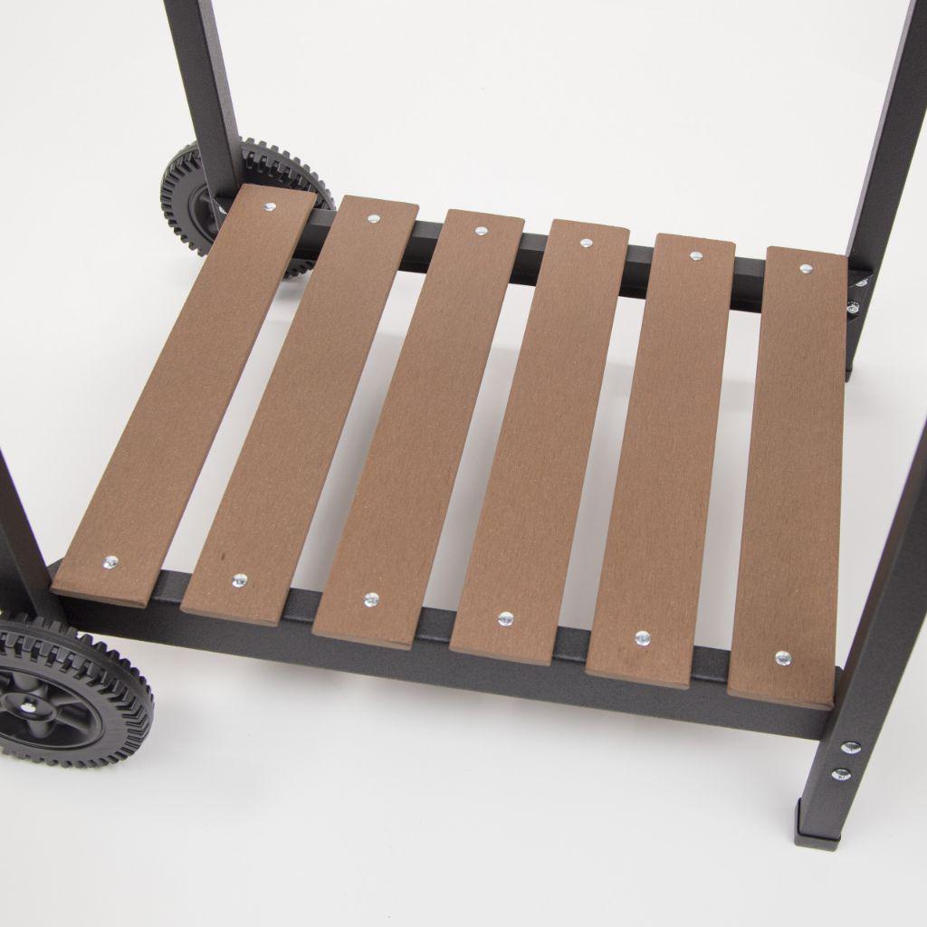 Americana 21" Electric Cart Grill with Two Folding, Composite-Wood Side Tables, Shelf and Rotisserie