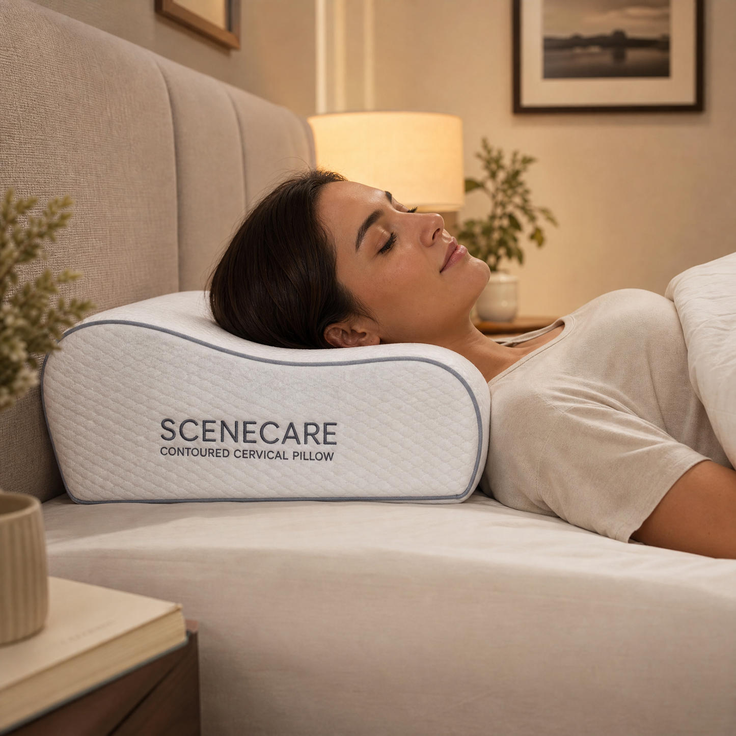 SCENECARE Contoured Memory Foam Cervical Pillow for Neck Support