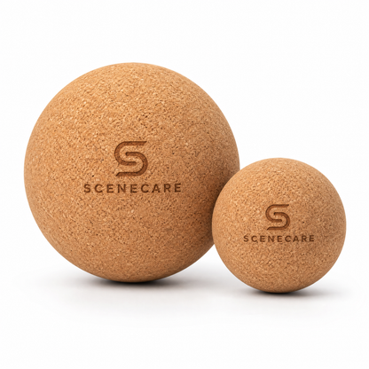 SCENECARE Natural Cork Massage Ball Set for Muscle Relief and Recovery