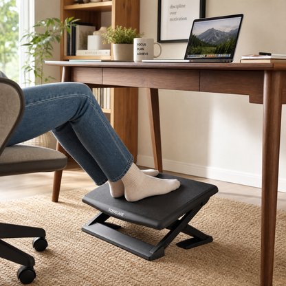 SCENECARE Ergonomic Memory Foam Under-Desk Footrest for Comfort