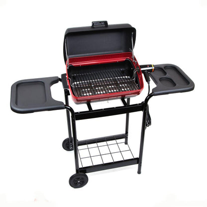 Americana 19" Black Electric Cart Grill with Polymer Side Tables