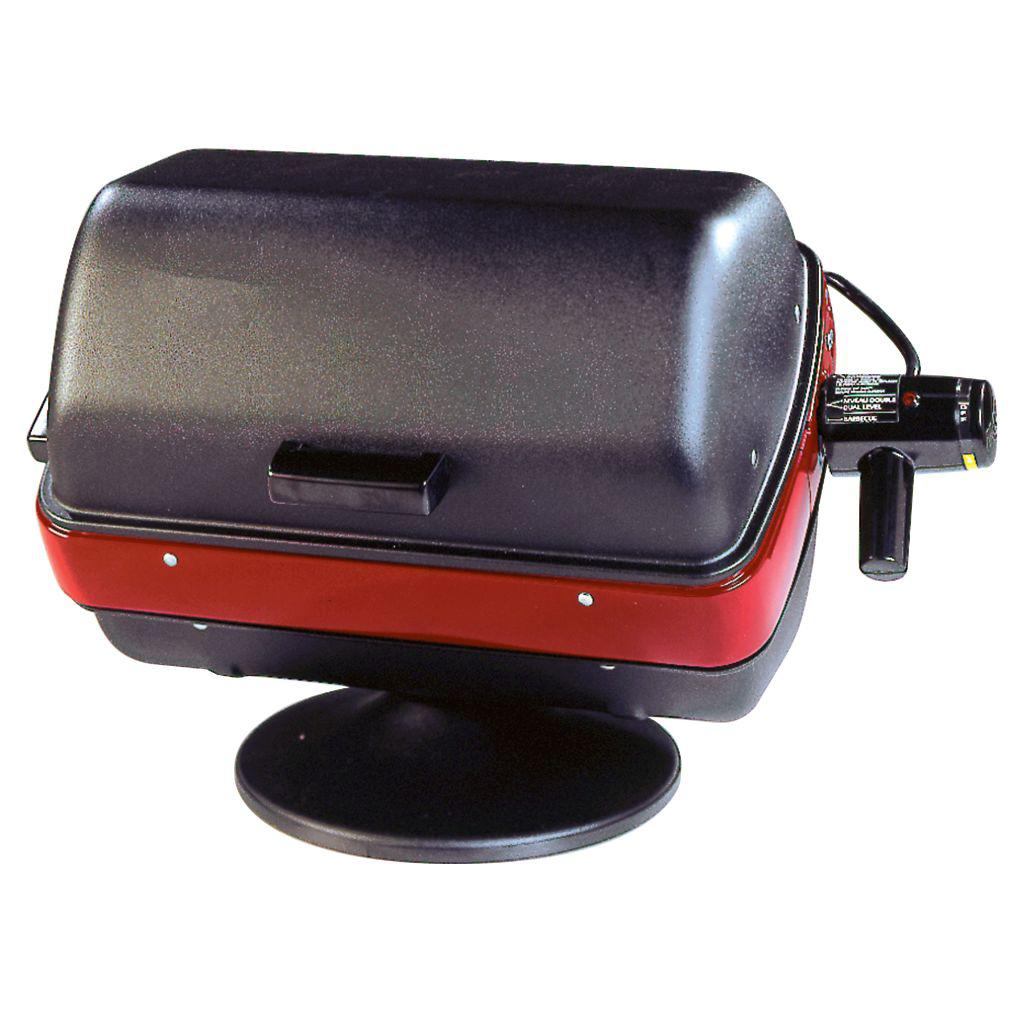 Americana 28" Black Electric Tabletop Grill with Easy-View Window and Rotisserie