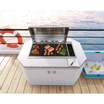 Kenyon Big American 41" 208V 3-Burner Two-Lid Built-In Electric Grill With IntelliKEN Touch Control