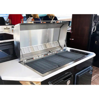 Kenyon Big American 41" 208V 3-Burner Two-Lid Built-In Electric Grill With IntelliKEN Touch Control