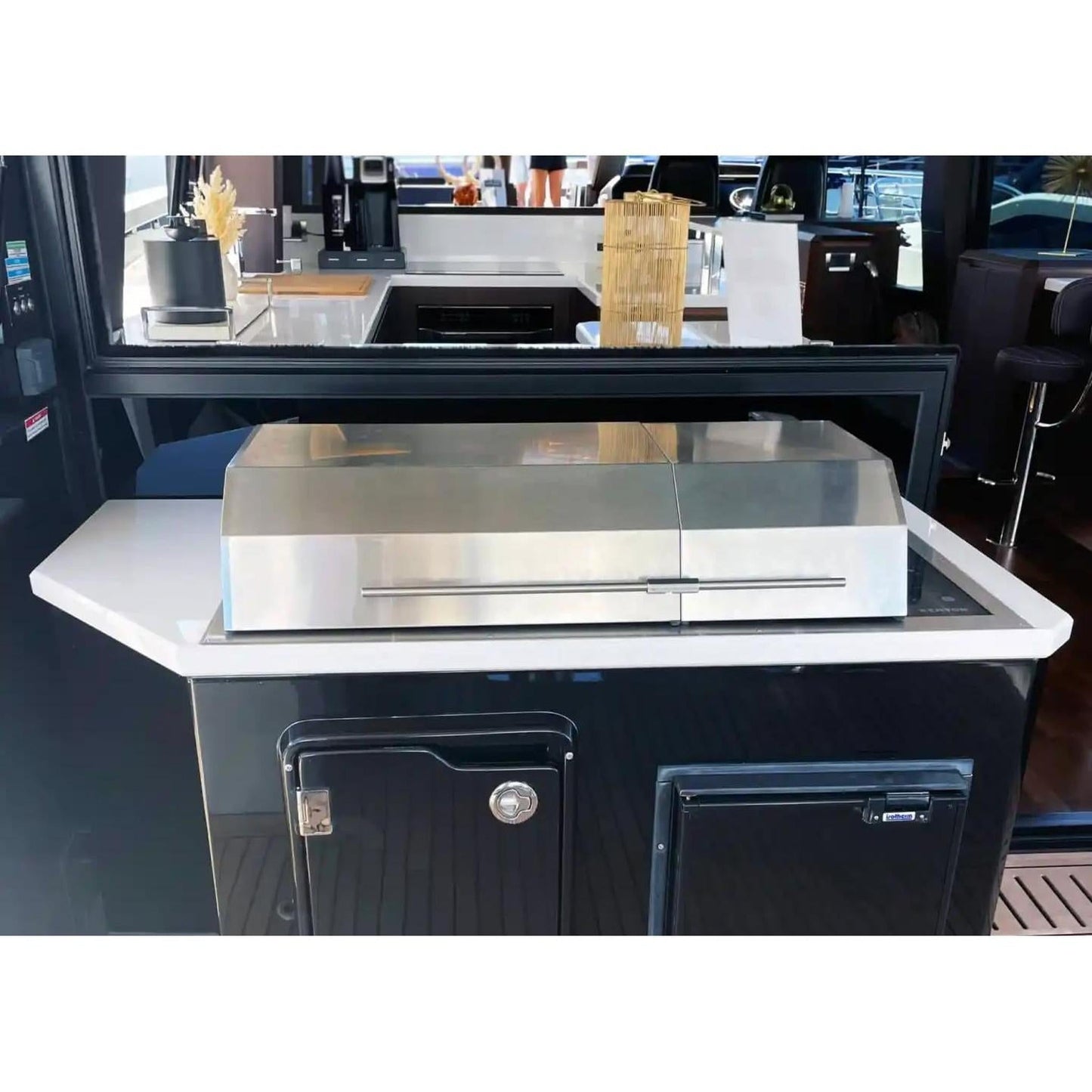 Kenyon Big American 41" 208V 3-Burner Two-Lid Built-In Electric Grill With IntelliKEN Touch Control