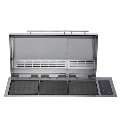 Kenyon Big American 41" 240V 3-Burner Two-Lid Built-In Electric Grill With IntelliKEN Touch Control And Mounting Holes
