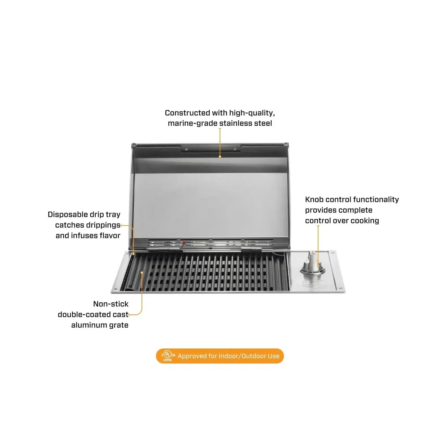 Kenyon City 20" 120V 1-Burner Built-In Electric Grill