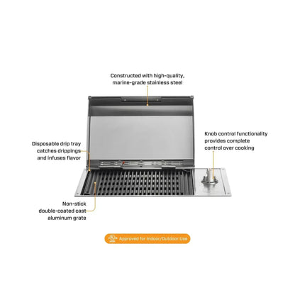 Kenyon City 20" 120V 1-Burner Built-In Electric Grill
