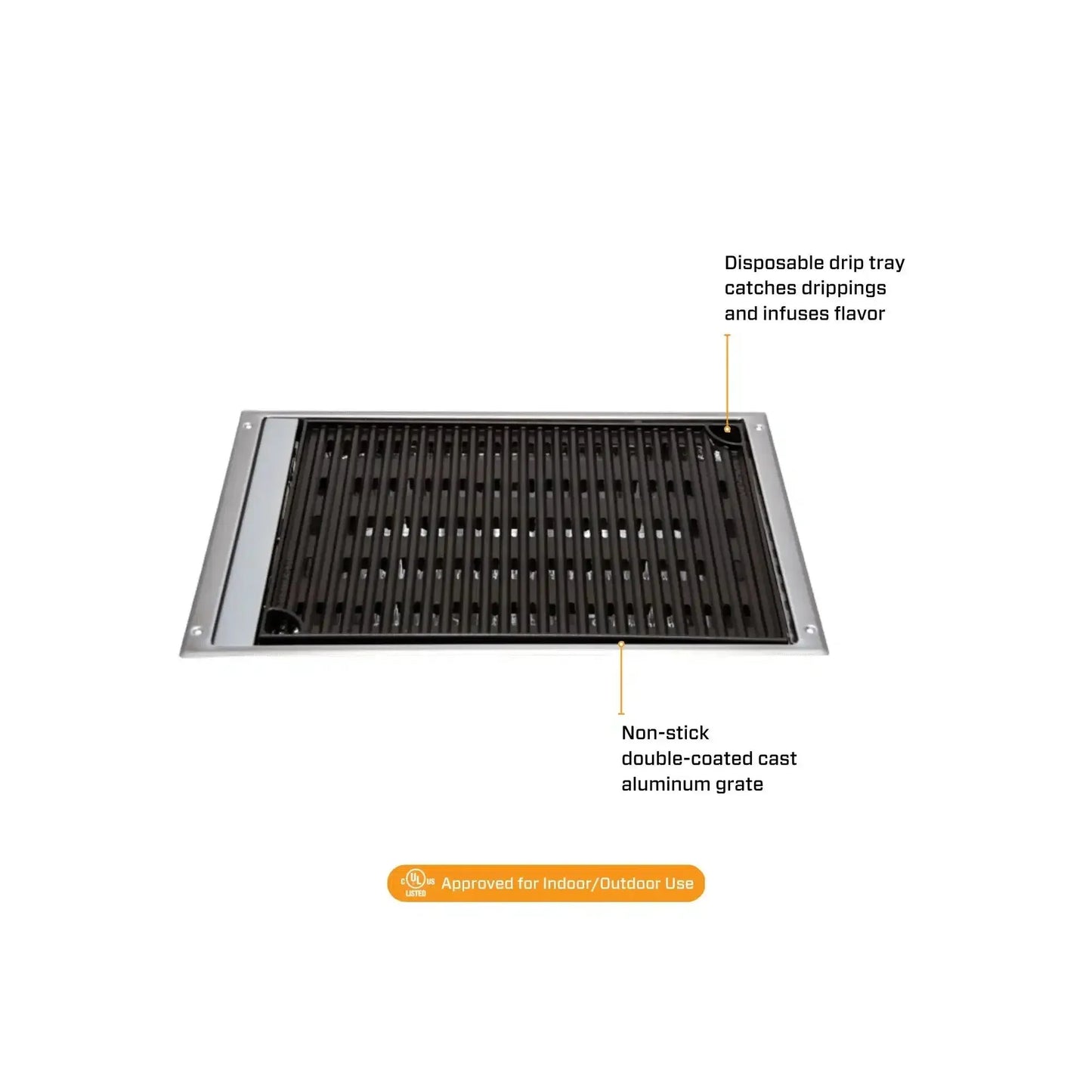 Kenyon Frontier 18" 1-Burner Built-In 240V No Lid Remote Control Electric Grill