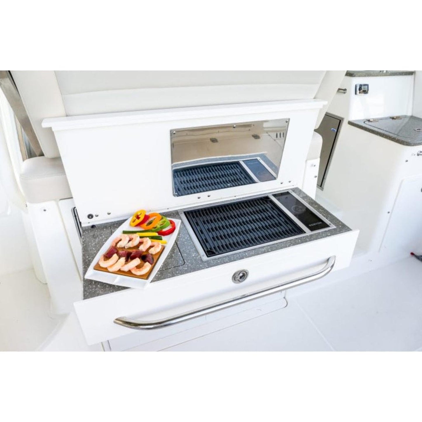 Kenyon Frontier 21" 1-Burner Built-In 120V No Lid Electric Grill With GFCI 3-Prong Cord Portrait Plug