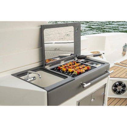 Kenyon Frontier 21" 1-Burner Built-In 120V No Lid Electric Grill With GFCI 3-Prong Cord Plug