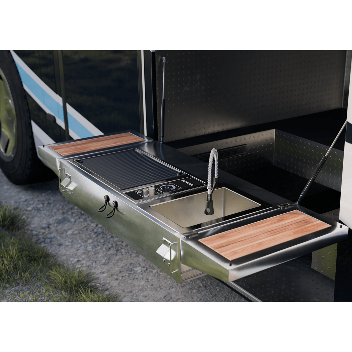 Kenyon Frontier 21" 1-Burner Built-In 240V No Lid Electric Grill With IntelliKEN Touch Control