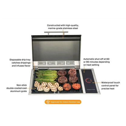 Kenyon Frontier 21" 1-Burner Built-In 240V Touch Control Electric Grill