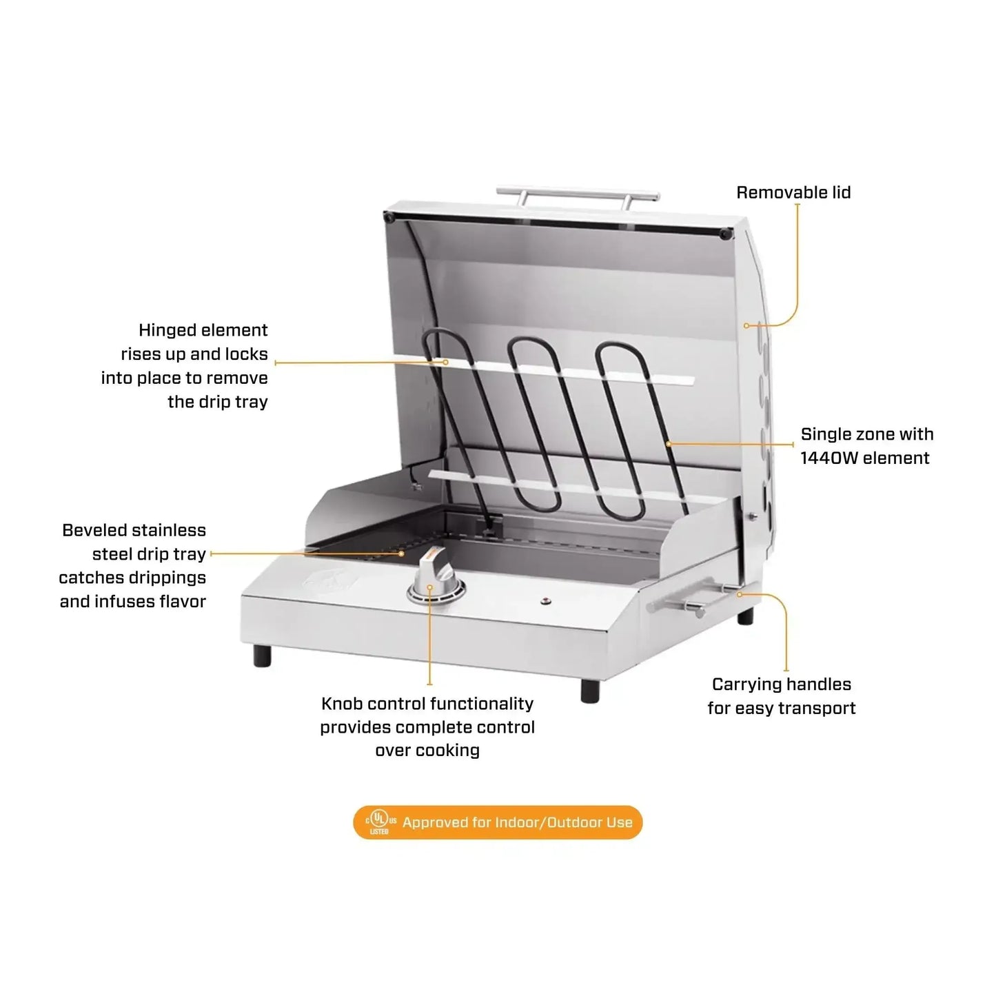 Kenyon G2 27" 120V 1-Burner Electric Grill With Stand