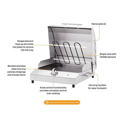 Kenyon G2 27" 120V 1-Burner Electric Grill With Stand
