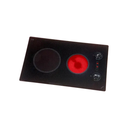 Kenyon Mediterranean 23" 2-Burner Black 240V Large Electric Cooktop With Knob Control