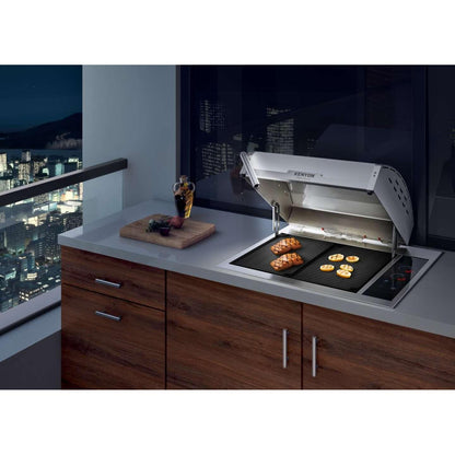 Kenyon Signature 30" 2-Burner Built-In 240V Electric Grill With IntelliKEN Touch Control And Black Carbon Fiber Lid With Lighted Handle And Mounting Holes