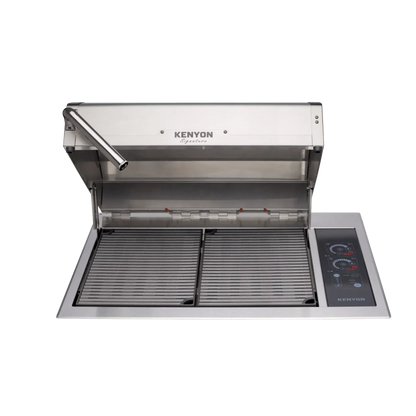 Kenyon Signature 30" 2-Burner Built-In 240V Electric Grill With IntelliKEN Touch Control And White Carbon Fiber Lid With Lighted Handle And Mounting Holes