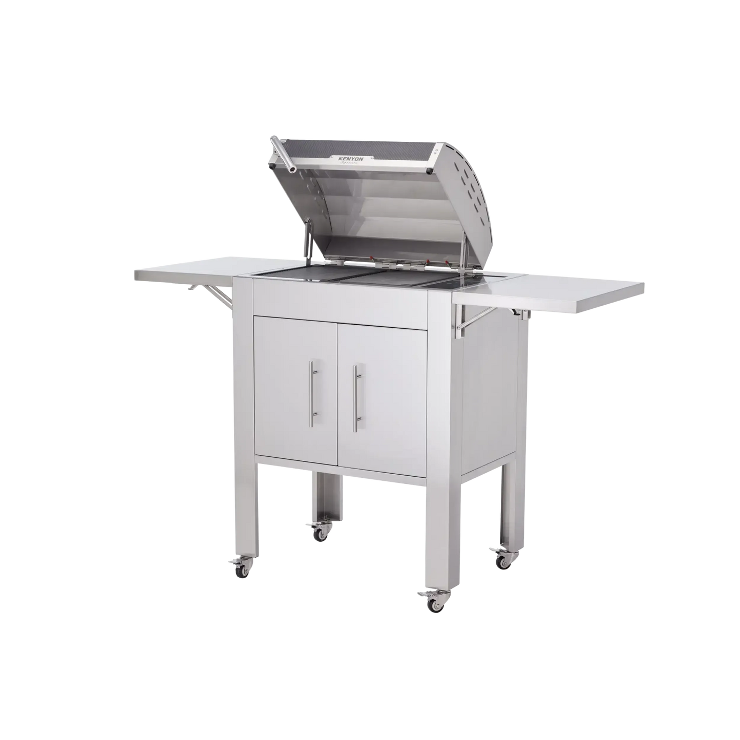 Kenyon Signature 60" 2-Burner Freestanding 240V Electric Grill With IntelliKEN Touch Control And Black Carbon Fiber Lid With Lighted Handle