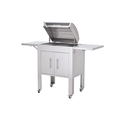 Kenyon Signature 60" 2-Burner Freestanding 240V Electric Grill With IntelliKEN Touch Control And White Carbon Fiber Lid With Lighted Handle