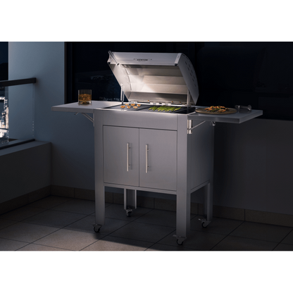 Kenyon Signature 60" 2-Burner Freestanding 240V Electric Grill With IntelliKEN Touch Control And Black Carbon Fiber Lid With Lighted Handle