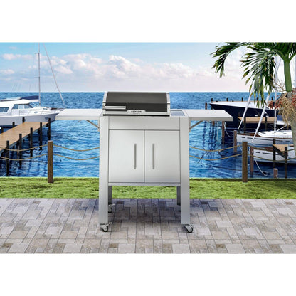 Kenyon Signature 60" 2-Burner Freestanding 240V Electric Grill With IntelliKEN Touch Control And Black Carbon Fiber Lid With Lighted Handle