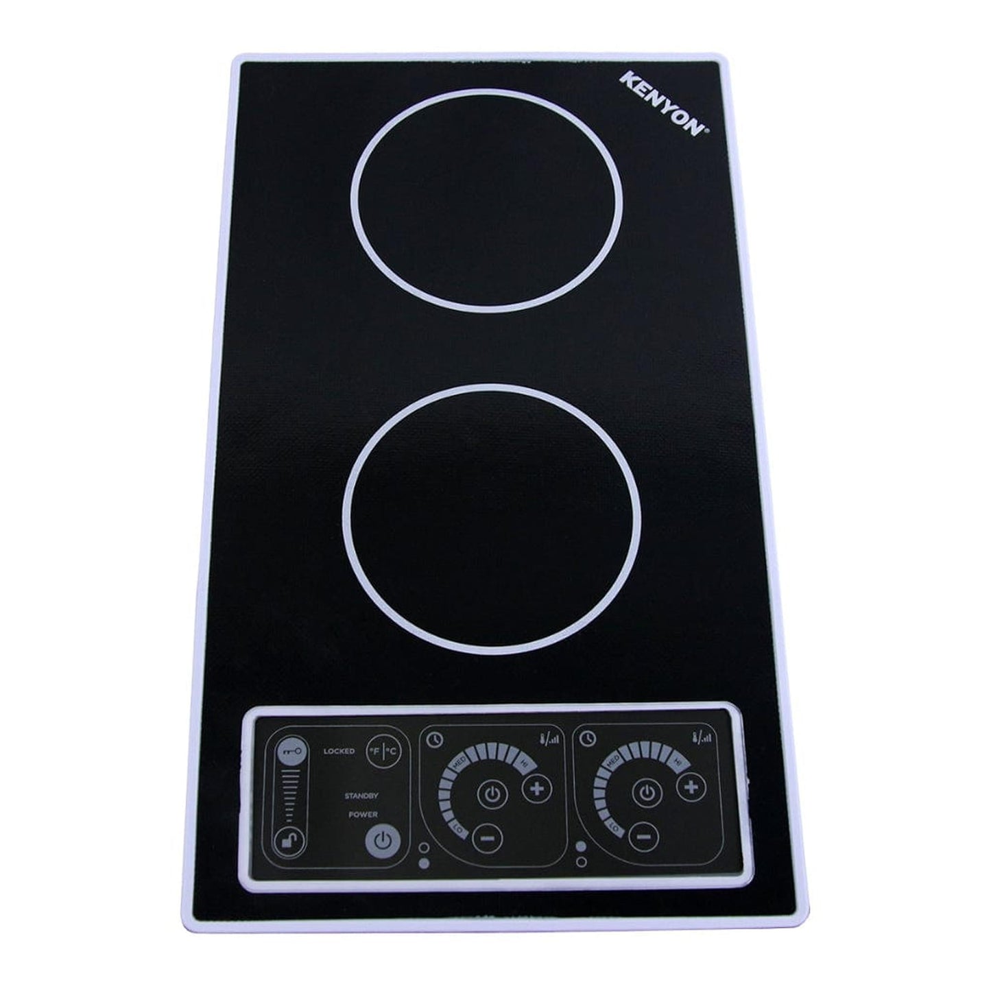 Kenyon SilKEN 2 21" 2-Burner 120V Small Portrait-Mount Induction Cooktop with IntelliKEN Touch Control