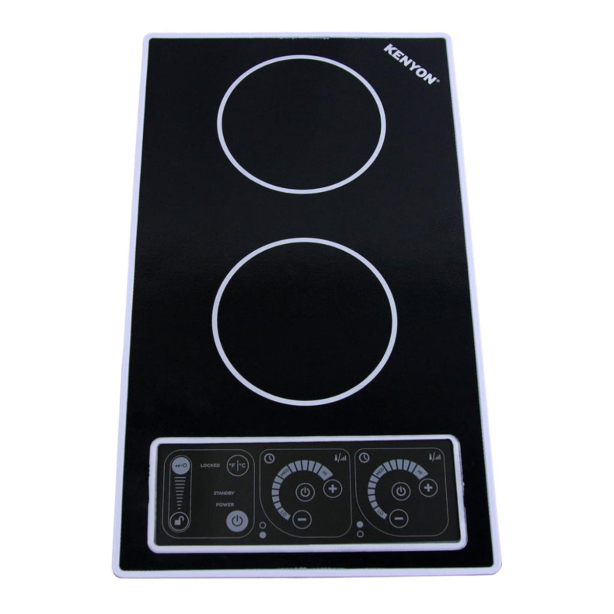 Kenyon SilKEN 2 21" 2-Burner 120V Small Portrait-Mount Induction Cooktop with IntelliKEN Touch Control