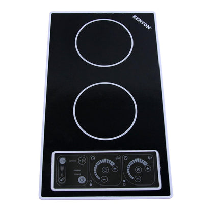 Kenyon SilKEN 2 21" 2-Burner 120V Small Portrait-Mount Induction Cooktop with IntelliKEN Touch Control