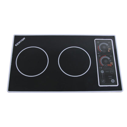 Kenyon SilKEN 2 21" 2-Burner 240V Small Landscape-Mount Induction Cooktop with IntelliKEN Touch Control