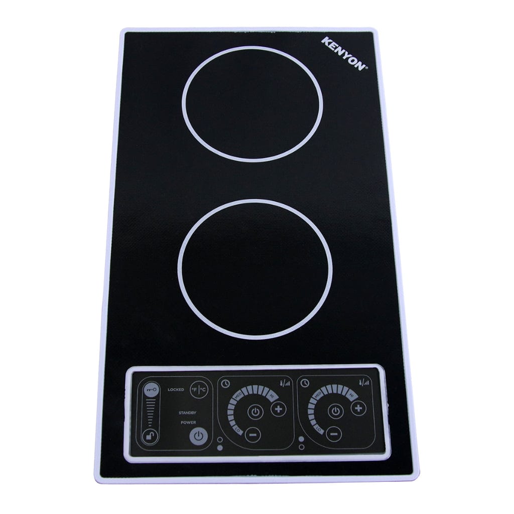 Kenyon SilKEN 2 21" 2-Burner 240V Small Landscape-Mount Induction Cooktop with IntelliKEN Touch Control