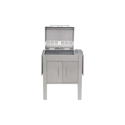 Kenyon Texan 2-Burner 240V Split-Lid Knob Control Electric Grill With Stand