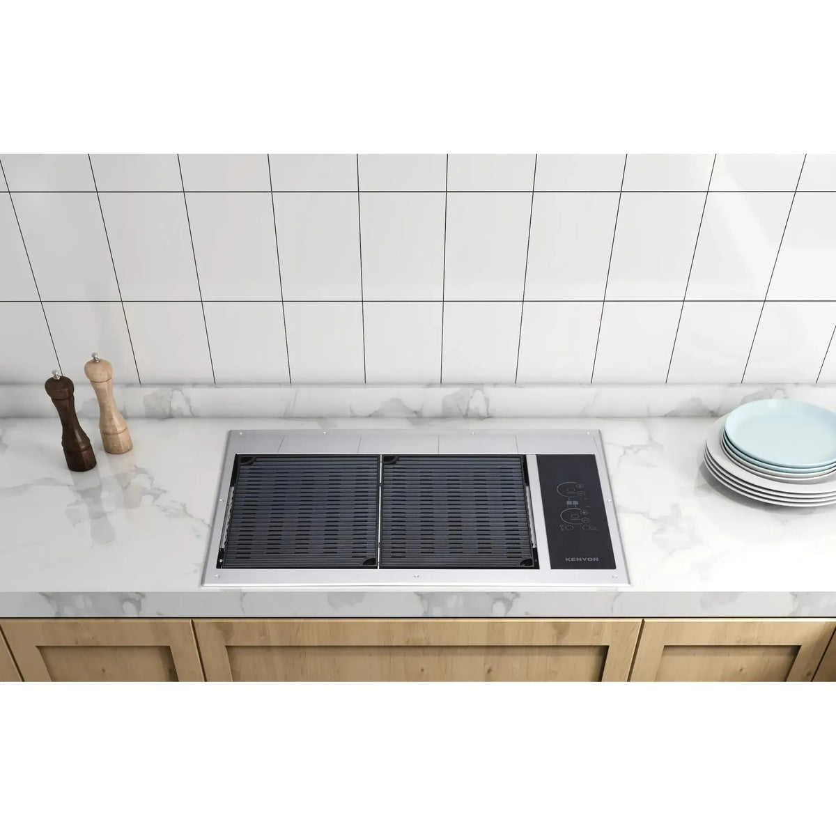 Kenyon Texan 30" 2-Burner Built-In No Lid 208V Electric Grill With Touch Control And Mounting Holes