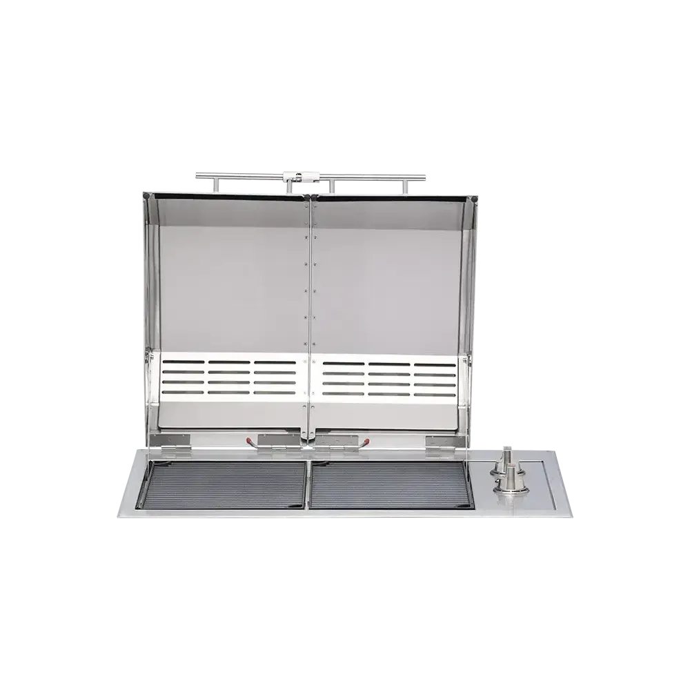 Kenyon Texan 30" 2-Burner Split-Lid Built-In 240V Electric Grill With Knob Control And Mounting Holes