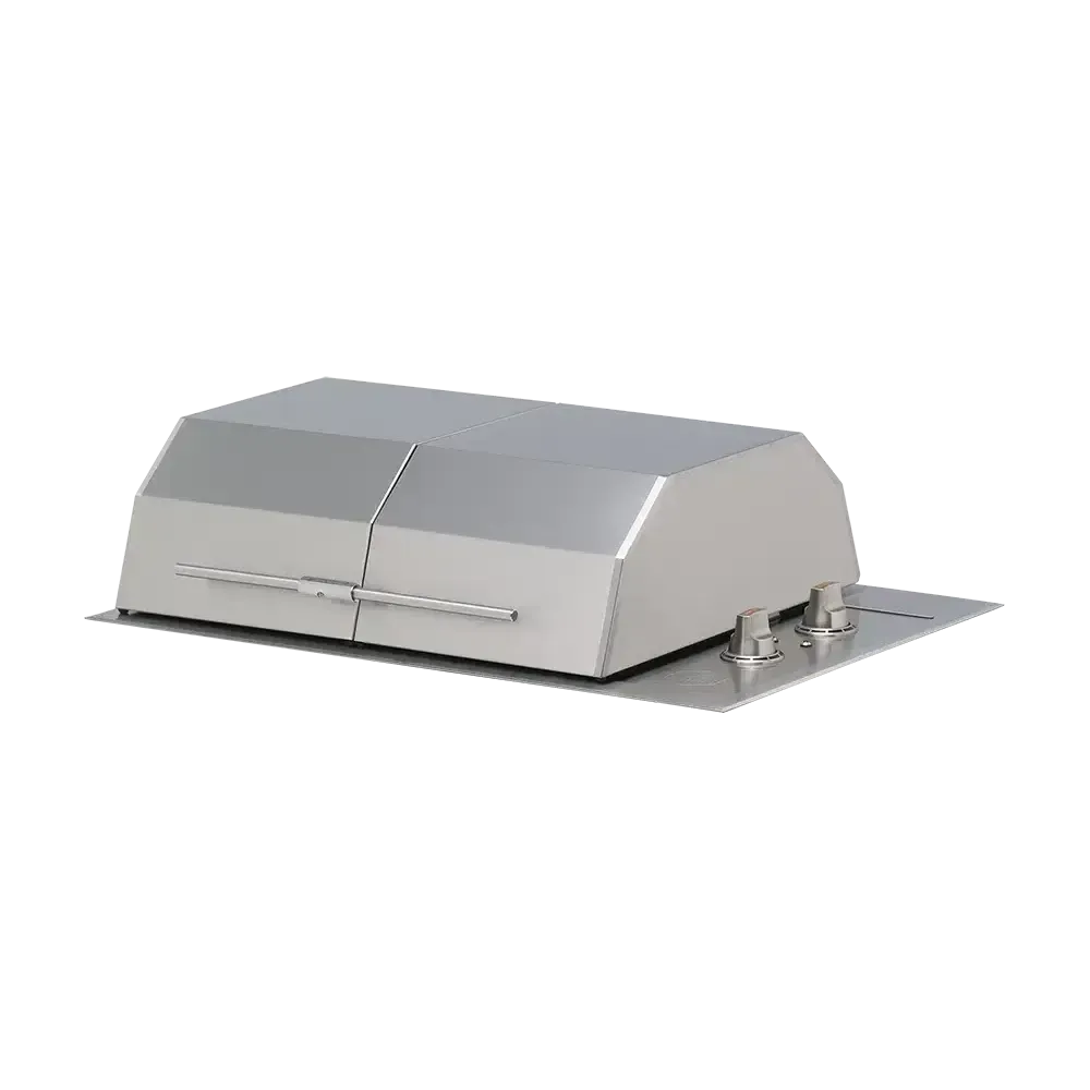 Kenyon Texan 30" 2-Burner Split-Lid Built-In 240V Electric Grill With Knob Control And Mounting Holes