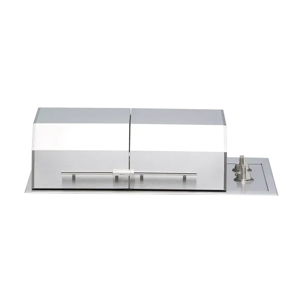 Kenyon Texan 30" 2-Burner Split-Lid Built-In 240V Electric Grill With Knob Control