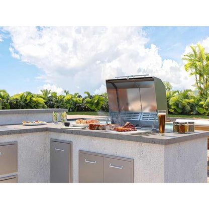 Kenyon Texan 30" 2-Burner Split-Lid Built-In 208V Electric Grill With Touch Control